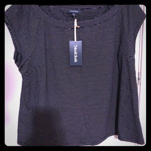 ModCloth cap sleeve striped shirt 1x NWT